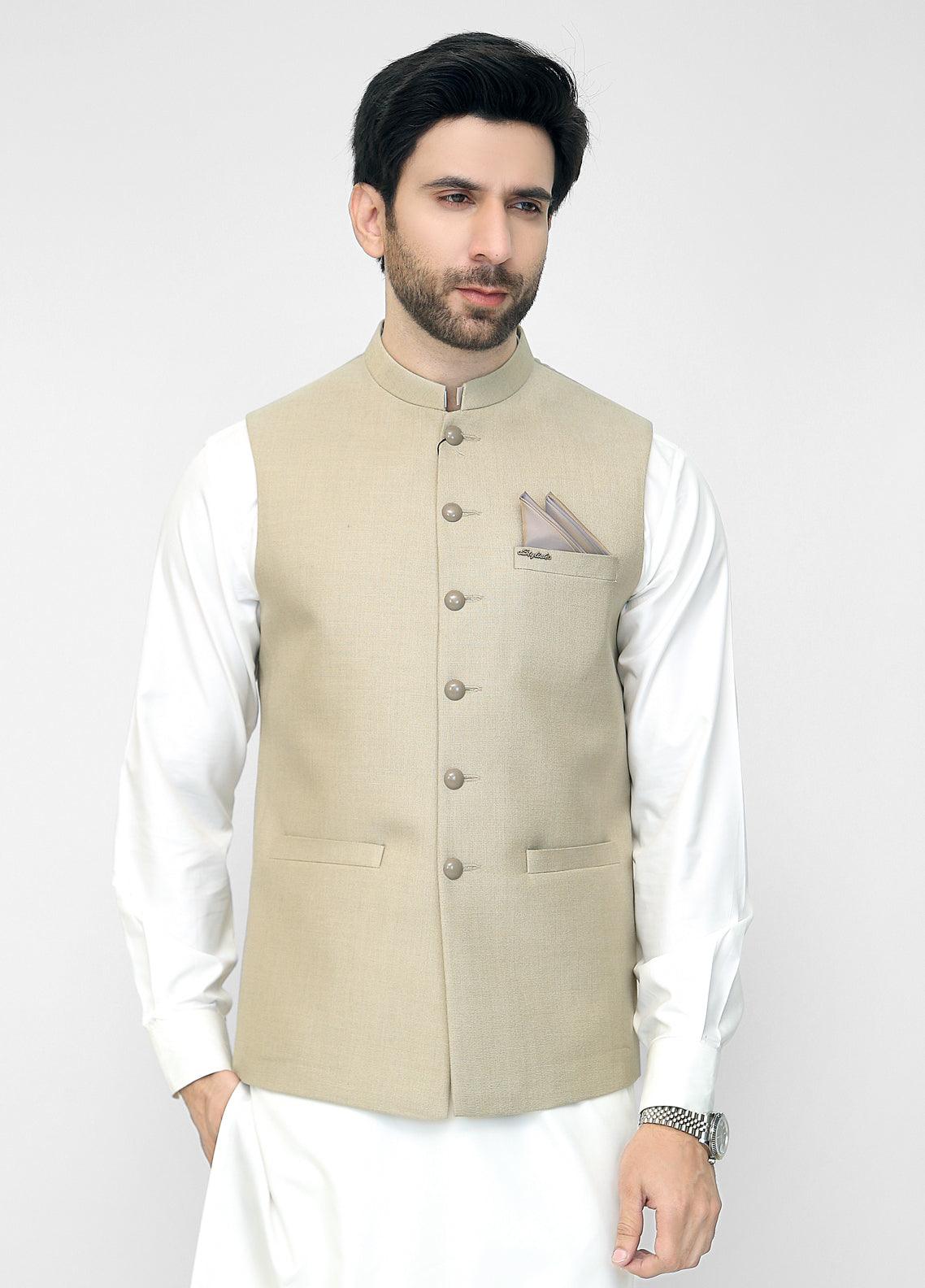 Khaki Waistcoat For Men's