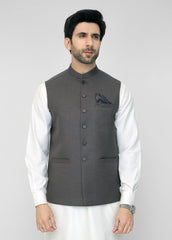 Dark Gray Waistcoat For Men's