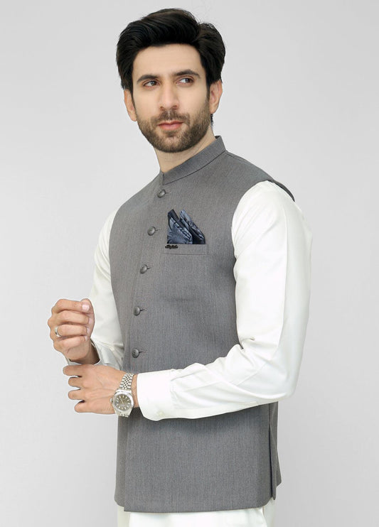 Light Grey Waistcoat For Men's