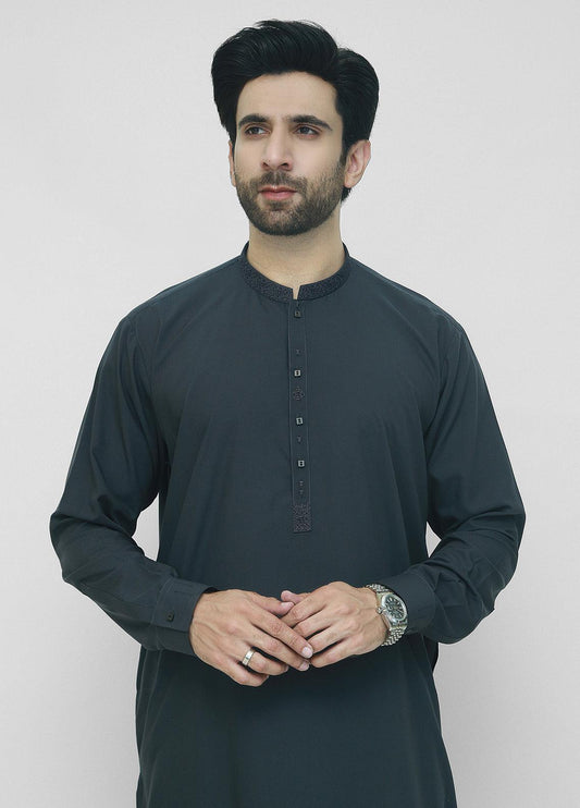Teal Brown  Men Shalwar Kameez