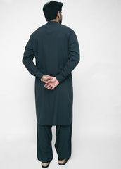 Teal Brown  Men Shalwar Kameez