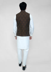 Dark Brown Banarsi Waistcoat
