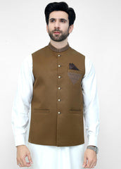 Brown Hand Embroidery Waistcoat