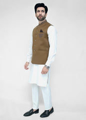 Brown Hand Embroidery Waistcoat