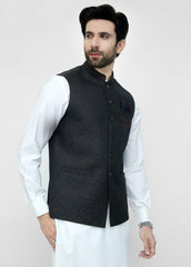 Hand Embroidery Waistcoat Charcoal
