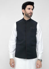 Hand Embroidery Waistcoat Black Fancy Look