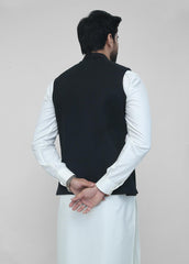 Hand Embroidery Waistcoat Black Fancy Look