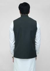 Black Plain Waistcoat For Men's