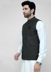 Malaysian Black Suiting Waistcoat For Men's