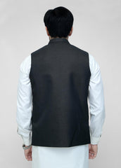 Malaysian Black Suiting Waistcoat For Men's