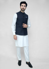 Navy Blue Plain Suiting Waistcoat