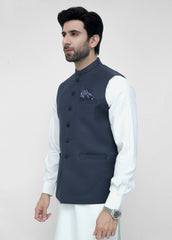 Navy Blue Plain Suiting Waistcoat