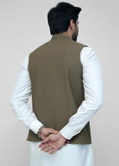 Mehndi Plain Suiting Waistcoat