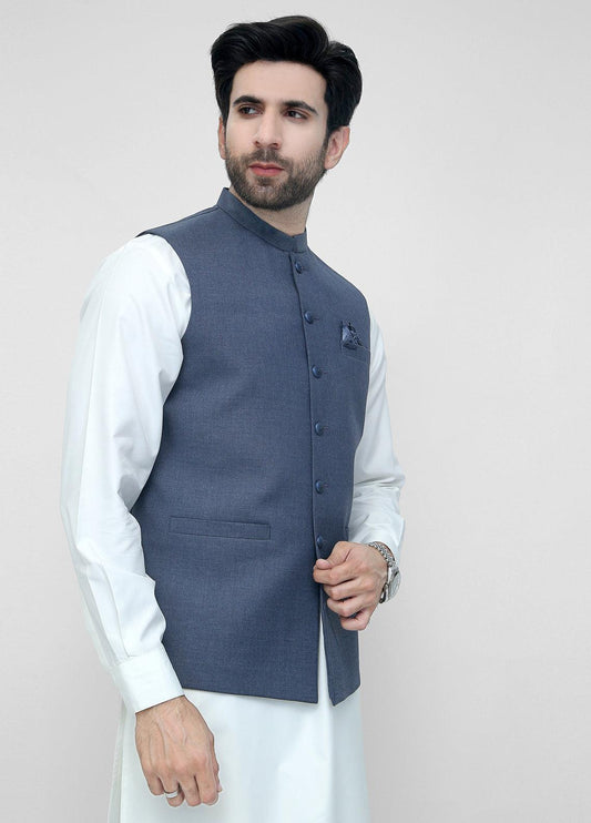 Denim Blue Waistcoat For Men's