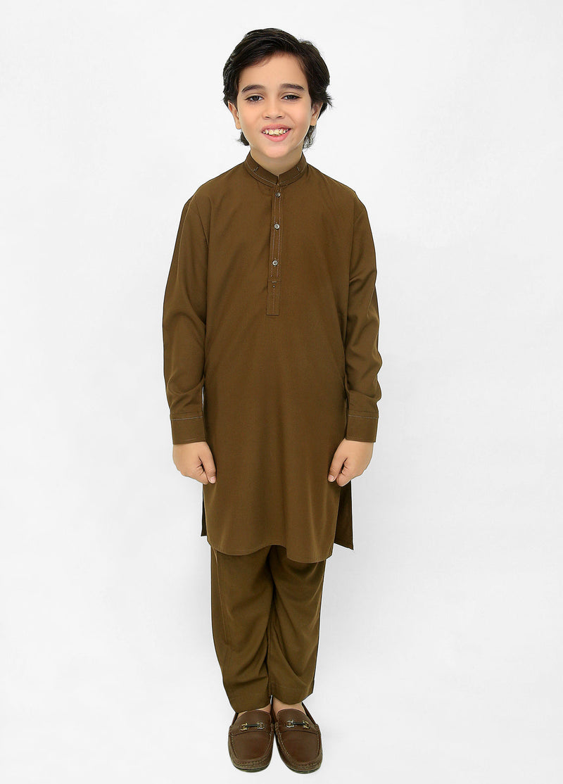 Brown Kurta Pajama For Kid'S