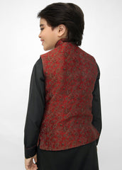 Kids Shalwar Kameez With Mehroon Waistcoat