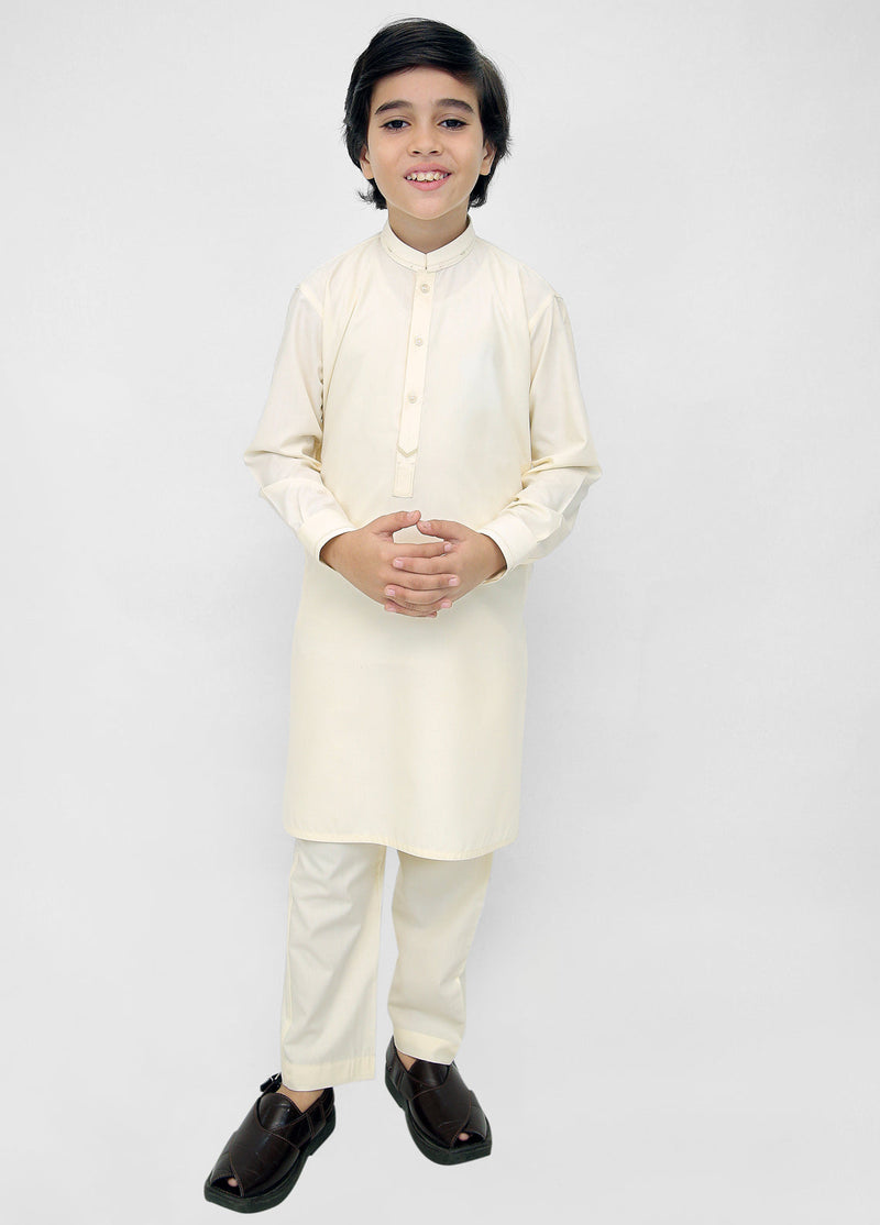 Off-White Kurta Pajama For Kids