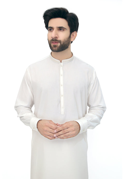 Embroidered White kameez Shalwar I White kameez Shalwar I Stylish Kameez Shalwar