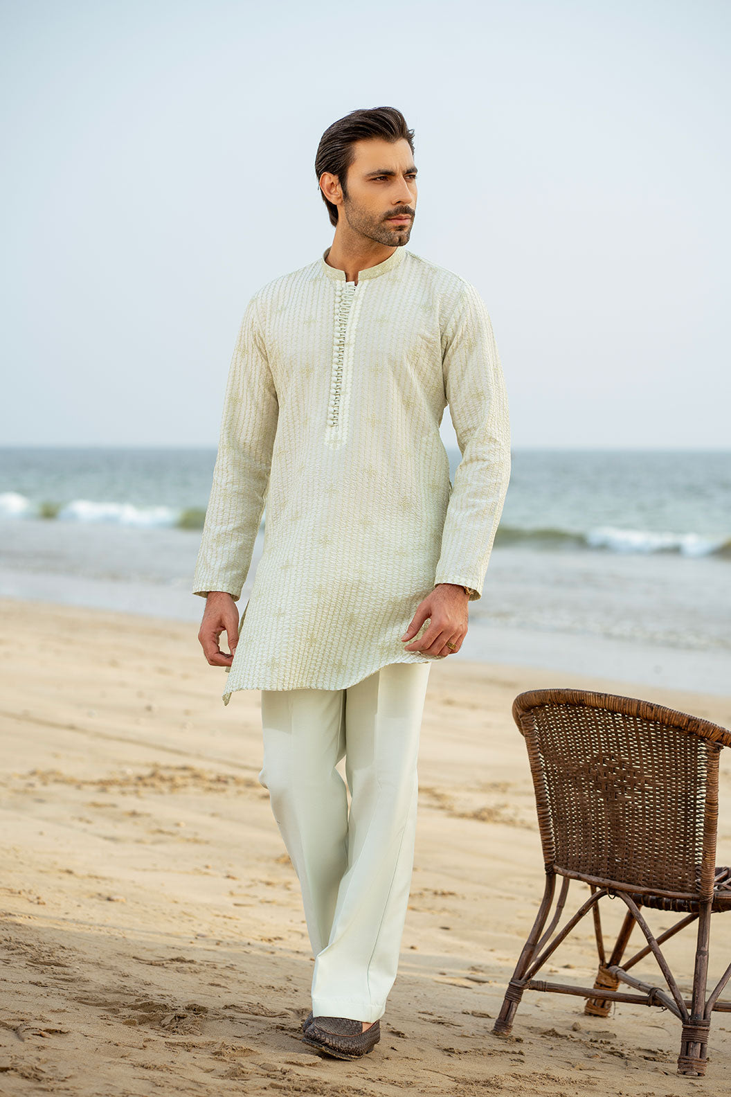 Mint Green Embroidered Kurta Trouser FD-5064
