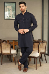 Navy Blue Double Pocket Kurta Trouser C-10208