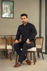 Navy Blue Double Pocket Kurta Trouser C-10208