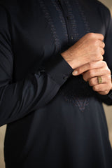Navy Blue Embroidered Kurta Trouser C-10214
