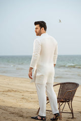 Off White Embroidered Kurta Trouser FD-5063