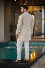Off-White Embroidered Kurta Trouser FD-5069