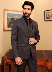 Men 3 Pcs Coat Pant - Navy Blue