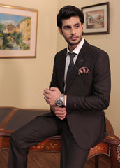 Men 2 Pcs Coat Pant - D-Black