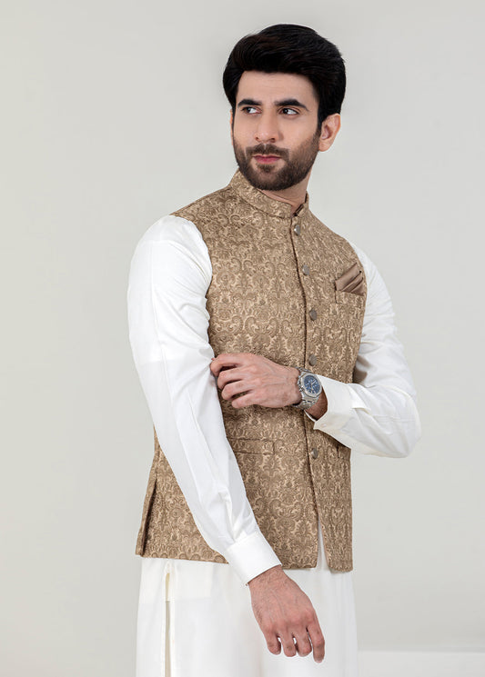 Golden Embroidery Men Waistcoat