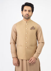 Men Shalwar Kameez With Waistcoat L.Golden