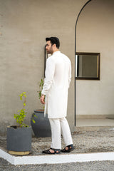 White Embroidered Kurta Trouser C-10210