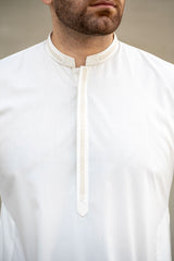 White Embroidered Kurta Trouser C-10210