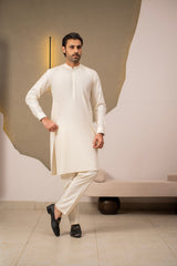 White Embroidered Kurta Trouser C-010219