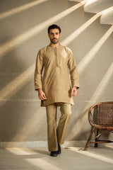 Beige Embroidered Kurta Trouser FD-5070