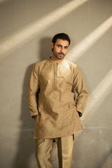 Beige Embroidered Kurta Trouser FD-5070