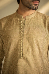 Beige Embroidered Kurta Trouser FD-5070