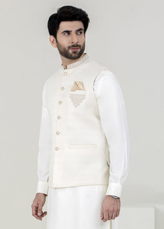 Off-White Embroidered Men's Waistcoat