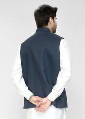 Dark Navy Blue Waistcoat For Men's
