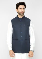 Dark Navy Blue Waistcoat For Men's