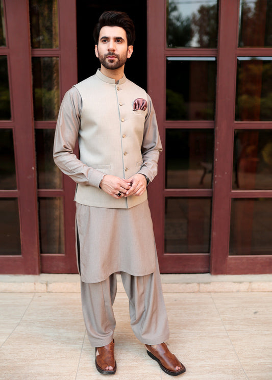Light Fawn Waistcoat suit