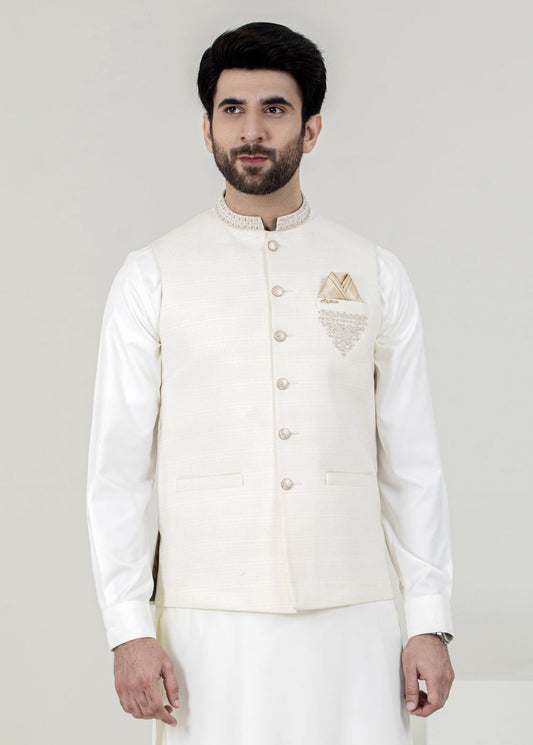 Off-White Embroidered Men's Waistcoat