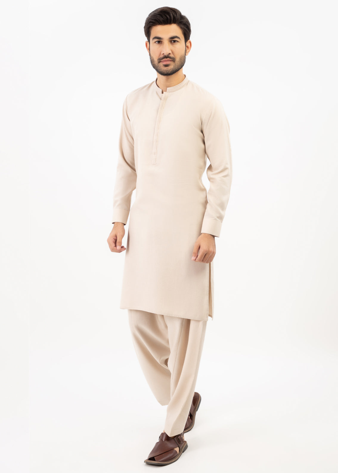 Men's Kameez Shalwar Light Fawn