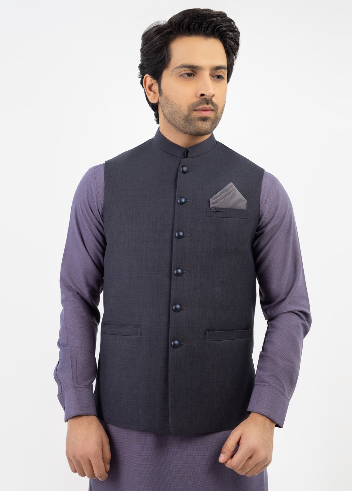 Charcoal Black Waistcoat For Men's