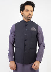 Charcoal Black Waistcoat For Men's