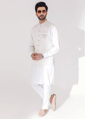White Embroidered Men's Waistcoat