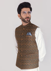 Golden Brown Men Waistcoat
