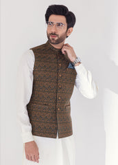 Golden Brown Men Waistcoat