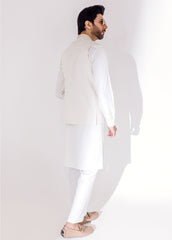 White Embroidered Men's Waistcoat